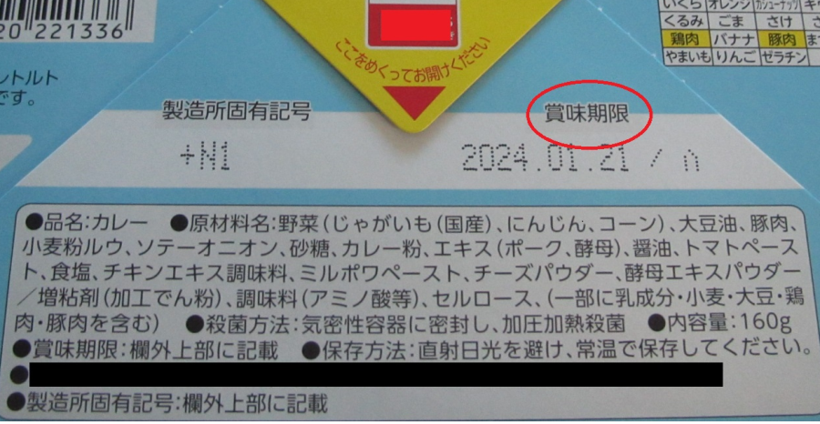 写真：賞味期限