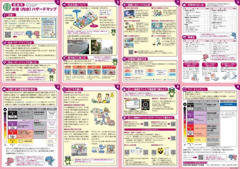 写真：昭島市水害（内水）ハザードマップ　情報面