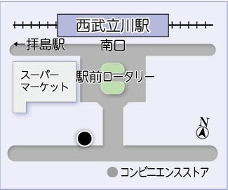 イラスト：街頭防犯カメラ設置場所　西武立川駅南口1台