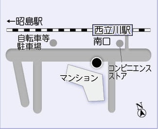 イラスト：街頭防犯カメラ設置場所　西立川駅南口1台