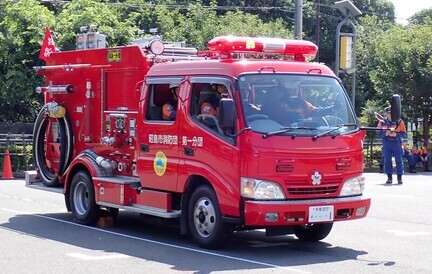 写真：第一分団ポンプ自動車照明車