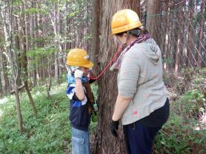 写真：7年森林教室　聴診器