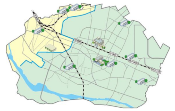 イラスト：昭島市内給水基地　地図