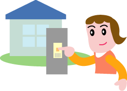 イラスト：ホームヘルパーさんが訪問する様子