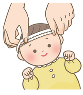 イラスト：赤ちゃん頭位測定