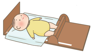 イラスト：赤ちゃん身長測定