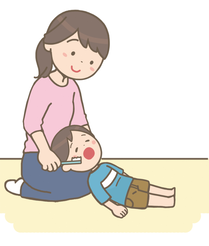 イラスト：子ども仕上げ磨き