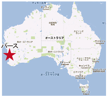 地図：オーストラリアパースの場所