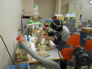 写真：クリーニング作業のようす