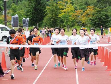 写真：龍泉洞リレーマラソン