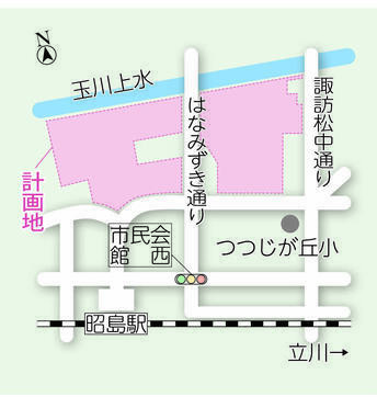 GLP昭島プロジェクトの地図