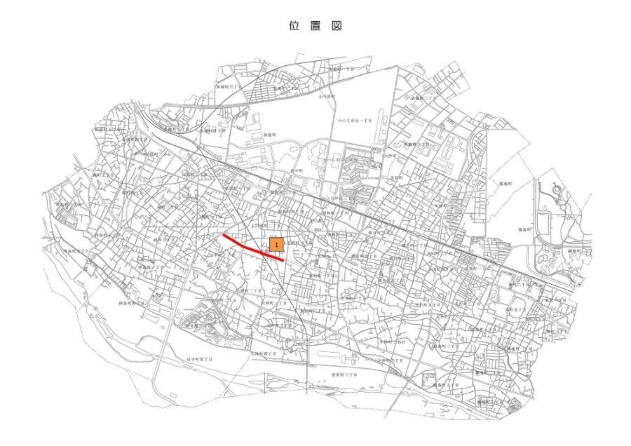 地図：事業中箇所位置図