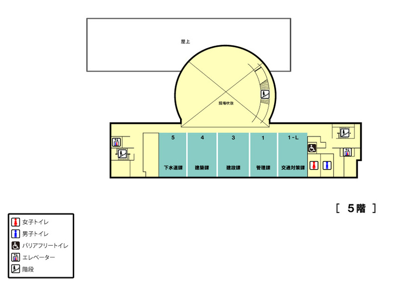 イラスト：市役所5階配置図