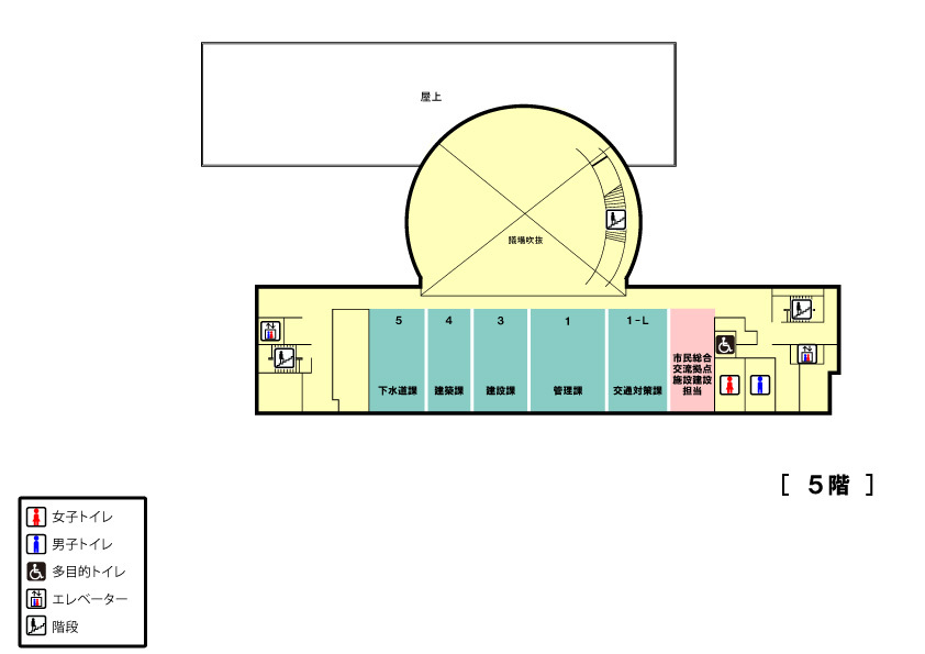 イラスト：市役所5階配置図