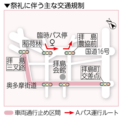 地図：主な交通規制