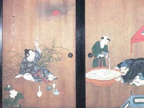 画像：龍津寺本堂の杉戸絵