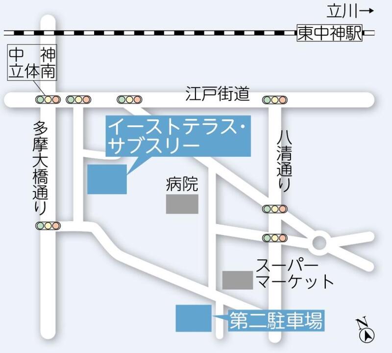 地図：イーストテラス・サブスリーの案内図
