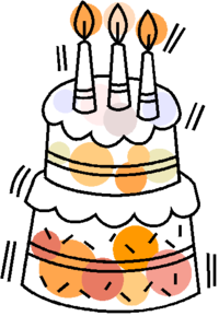 イラスト:みんなで「ハッピーバースデー」