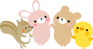 イラスト：手をつなぐ動物たち