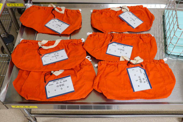 お子さんごとの巾着の写真