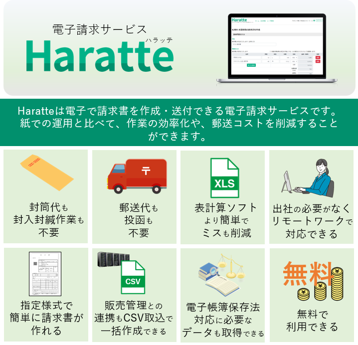 電子請求サービスハラッテのイラスト