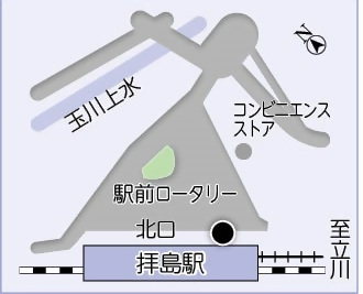 イラスト:街頭防犯カメラ設置場所、拝島駅北口
