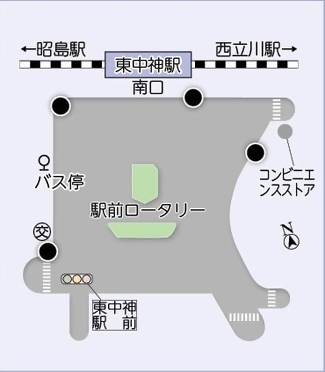 イラスト:街頭防犯カメラ設置場所、東中神駅南口