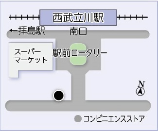 イラスト:街頭防犯カメラ設置場所、西武立川駅南口