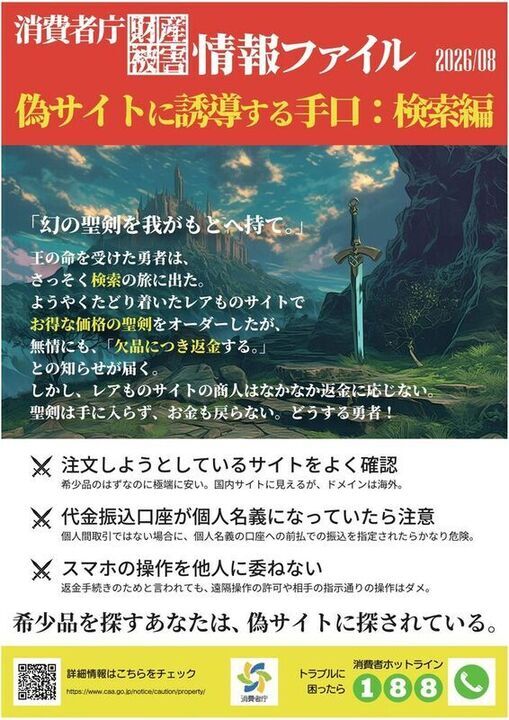偽サイトのチラシ