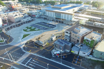 拝島駅上空から