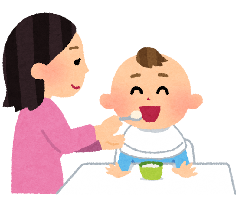 離乳食を食べている赤ちゃんの画像