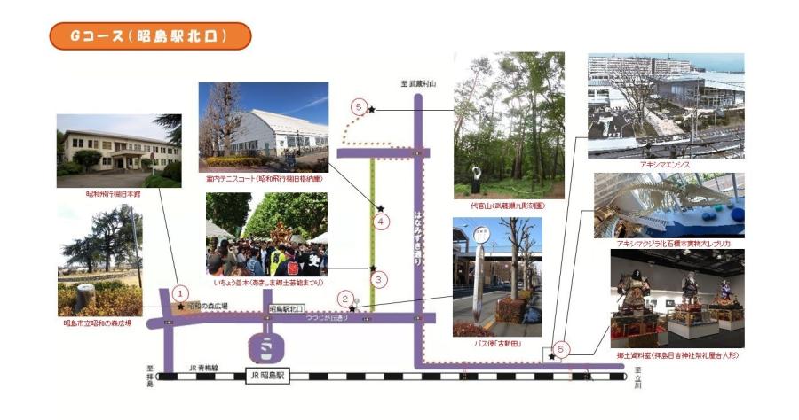 史跡巡りGコース案内図